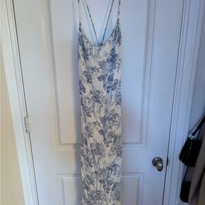 Reformation Blue and White Sloan Dress